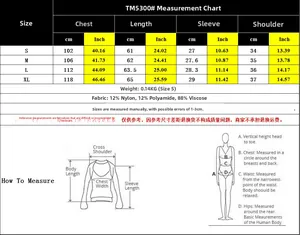 Detailed size chart for women's V-neck textured shirt with S-XL measurements and fabric info