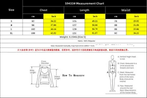 Size chart for summer striped sundress including bust and waist measurements in cm and inch