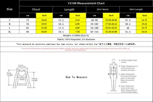 Tableau des tailles détaillé pour ensemble haut à lacets et jupe de la taille S à XL