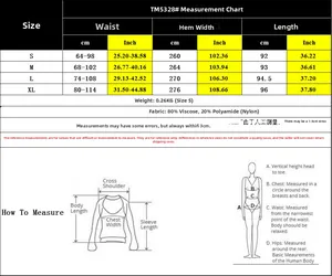 Size chart with waist and length measurements for women casual khaki A-line maxi skirt