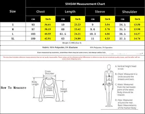 Detailed size chart with measurements and fabric composition for bubble sleeve t-shirt