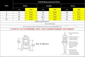 Size chart for colorful summer knit dress showing chest, waist, and length in cm and inches