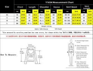 Detailed size chart for knitted two-piece set showing CM and Inch measurements for XS to L