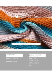 Detailed macro view of colorful striped knit dress fabric with soft breathable texture