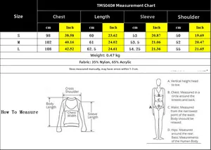 Size guide for women's stand collar knit cardigan with detailed measurements and material