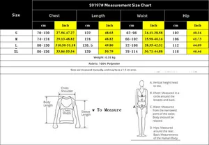 Size chart for printed strapless jumpsuit with detailed S to XL measurements and dimensions