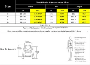 Size chart for high waist flare pants showing waist, hip, and length in cm and inches