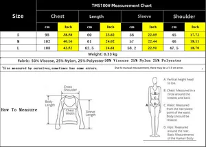 Tableau des tailles pour pull en maille vert avec mesures du buste et des manches