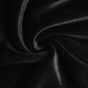 Macro shot of premium black velvet fabric showing soft texture and elegant sheen