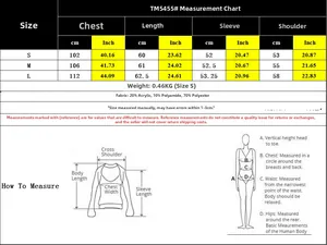 Tableau des tailles pour pull tricoté femme avec mesures de poitrine longueur et manches