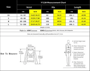 Tableau des tailles pour pantalon cargo bleu à rayures avec mesures du XS au L taille haute