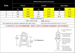 Tableau des tailles pour gilet en tricot femme avec mesures en cm et pouces S à L