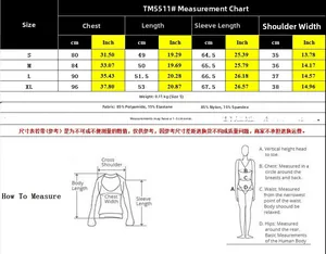 Detailed size chart for lace patchwork long sleeve top with fabric measurements in cm and inch