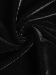 Close-up of premium black velvet fabric showing soft texture and glossy metallic luster