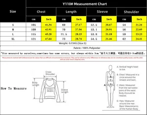 Size chart for women's striped long sleeve shirt with measurements from S to XL