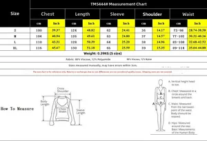 Detailed size chart for V-neck floral dress with measurements in cm and inch for S to XL