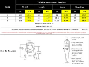 Tableau des tailles détaillé pour pull en maille jacquard avec mesures de poitrine
