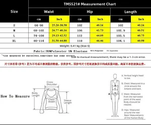 Detailed size guide table for women's drawstring straight pants from S to XL