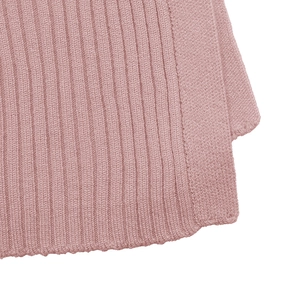 Macro shot of pink ribbed knit fabric detail showing high quality vertical stripe texture