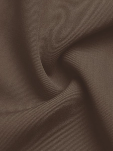 Detailed macro view of dark brown twill fabric texture with soft drape and fine weave