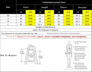 Detailed size chart for the slim fit long sleeve T-shirt with fabric and measurements