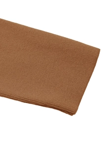 Close-up of the brown knit fabric texture and dense stitching on a winter sweater