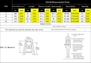 Detailed size chart for women's two-piece short set showing measurements S to XL
