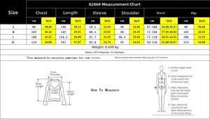 Tableau des tailles pour combinaison à capuche manches longues avec mesures et tissus