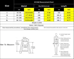 Tableau des tailles pour pantalon bohème femme incluant taille, hanches et longueur