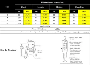 Size guide for the V-neck long sleeve dress with metric and imperial measurements