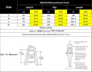 Size chart for women knit wide leg trousers with waist and hip measurements in cm and inch