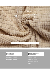 Detailed macro view of waffle texture fabric on beige jacket with breathability features