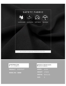 Detailed view of breathable black bodysuit fabric showing texture and soft safety material