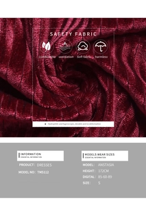 Close-up of red velvet dress fabric with vertical texture and soft sheen finish