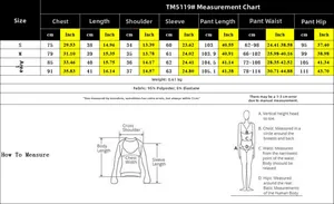 Tabella taglie e composizione tessuto per completo due pezzi donna a maniche lunghe in cm