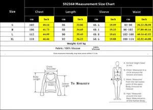 Guide des tailles de la robe S9236 de S à XL avec mesures de poitrine et taille en cm