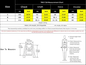 Tableau des tailles pour pull rose col en V avec mesures en centimètres et pouces
