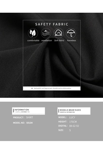 Detail of black shirt fabric showing breathable lace stitching and soft texture