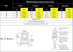 Detailed size guide table for striped zip-up hoodie with fabric composition and measurements
