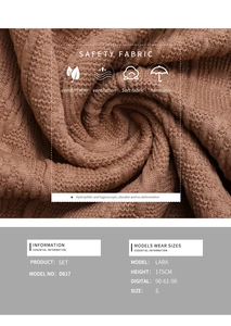 Close-up of brown textured knit fabric showing breathable and soft material detail