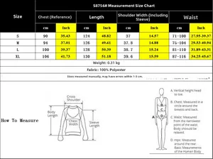 Size chart for solid color irregular dress with bust, waist and length measurements