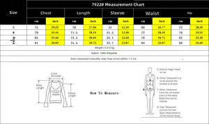 Detailed size chart for the hollow puff sleeve jumpsuit showing measurements from S to XL