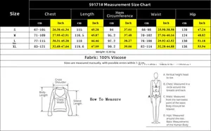 Detailed size chart for geometric print strapless jumpsuit with measurement guidelines