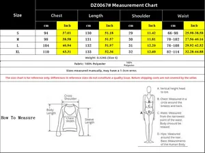 Guide des tailles détaillé pour la robe sans manches en trapèze avec mesures en CM et Inch