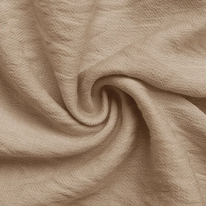Macro texture of khaki cotton linen fabric with natural weave and soft folds