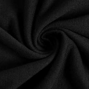 Détail du tissu en maille noire douce avec texture dense et beau drapé fluide