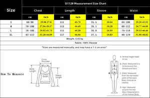 Guide des tailles pour robe en viscose avec mesures de buste, longueur et manches