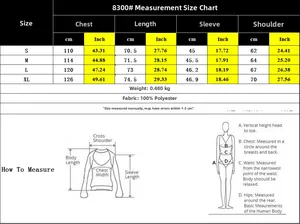 Detailed size guide table for women fleece coat showing chest and length measurements