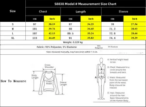 Detailed size chart for lace hooded long sleeve dress with measurements for S to XL sizes