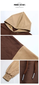 Detalle de costuras en contraste, capucha con cordón y puños en esta sudadera corta